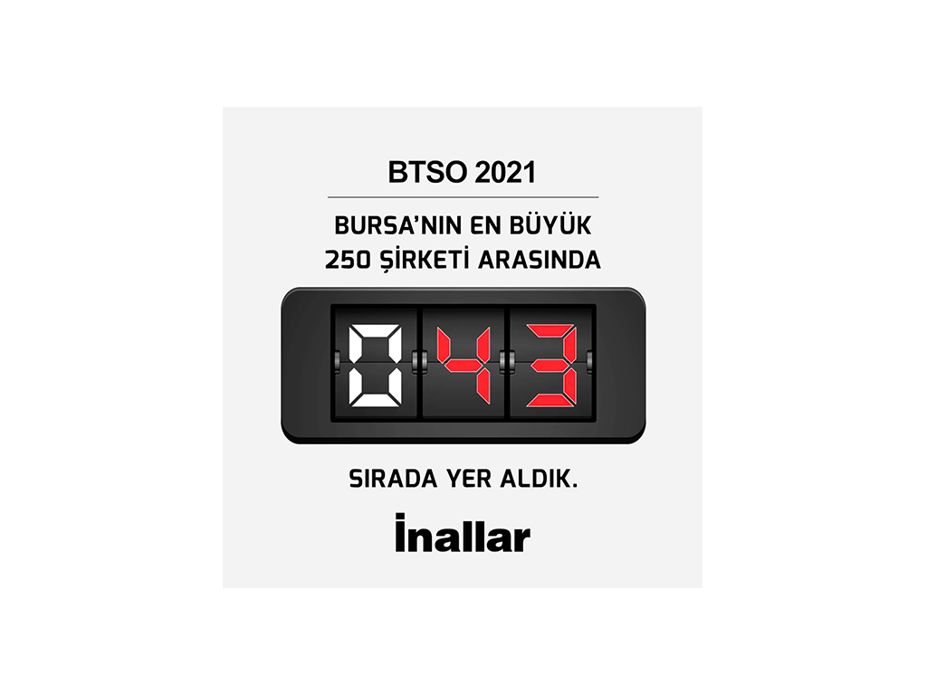 Bursa'nın En Büyük 250 Şirketi Arasında 43. Sırada Yer Aldık.